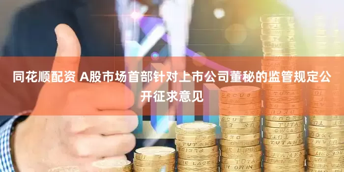 同花顺配资 A股市场首部针对上市公司董秘的监管规定公开征求意见